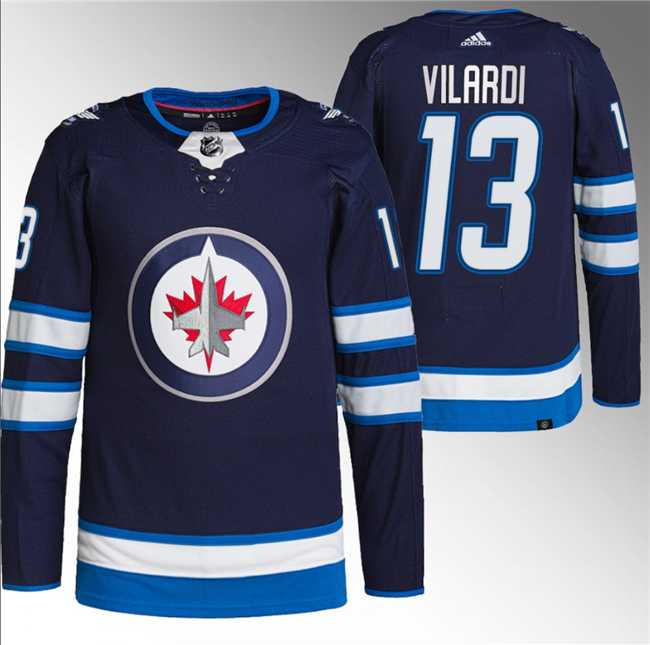 Mens Winnipeg Jets #13 Gabriel Vilardi Navy Stitched Jersey